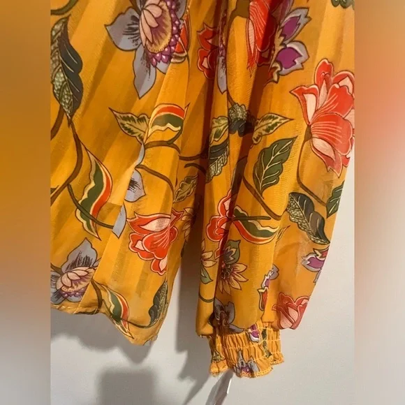 NWT Nanette Lepore Floral Long Sleeve Blouse - Picture 7 of 12